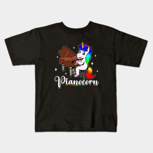 Pianocorn - Unicorn on piano Kids T-Shirt